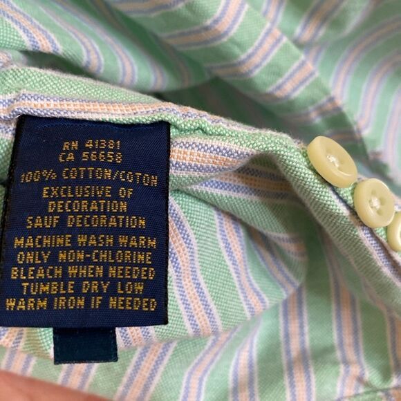 Ralph Lauren Striped Custom Fit Cotton Button Down Shirt Size L (Kids) - Picture 6 of 6